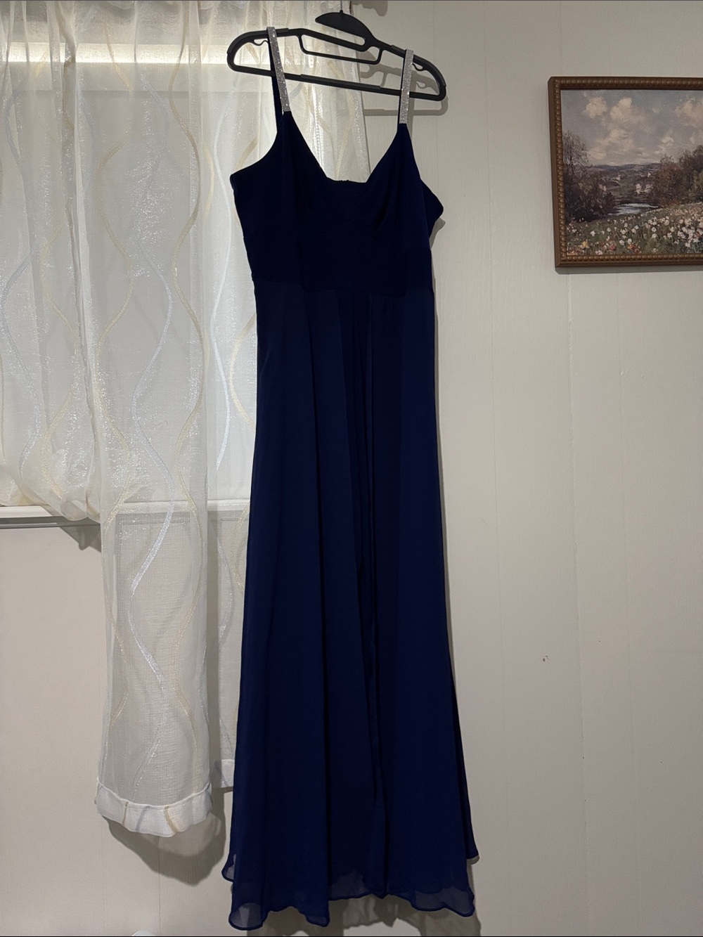 MSK Navy Blue Spaghetti Strap Maxi Dress